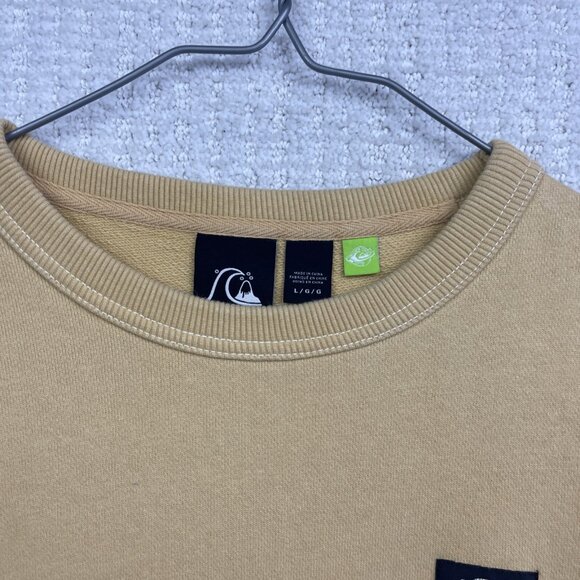 VTG Y2K Quicksilver Sweatshirt Mens L Pastel Yellow Surfer Skater Baggy Beach - Picture 6 of 14